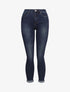 Jean skinny délavé à ourlet à retrousser - Bleu foncé - 1