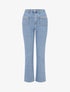 Jean droit poches à strass et perles - Bleu - 1