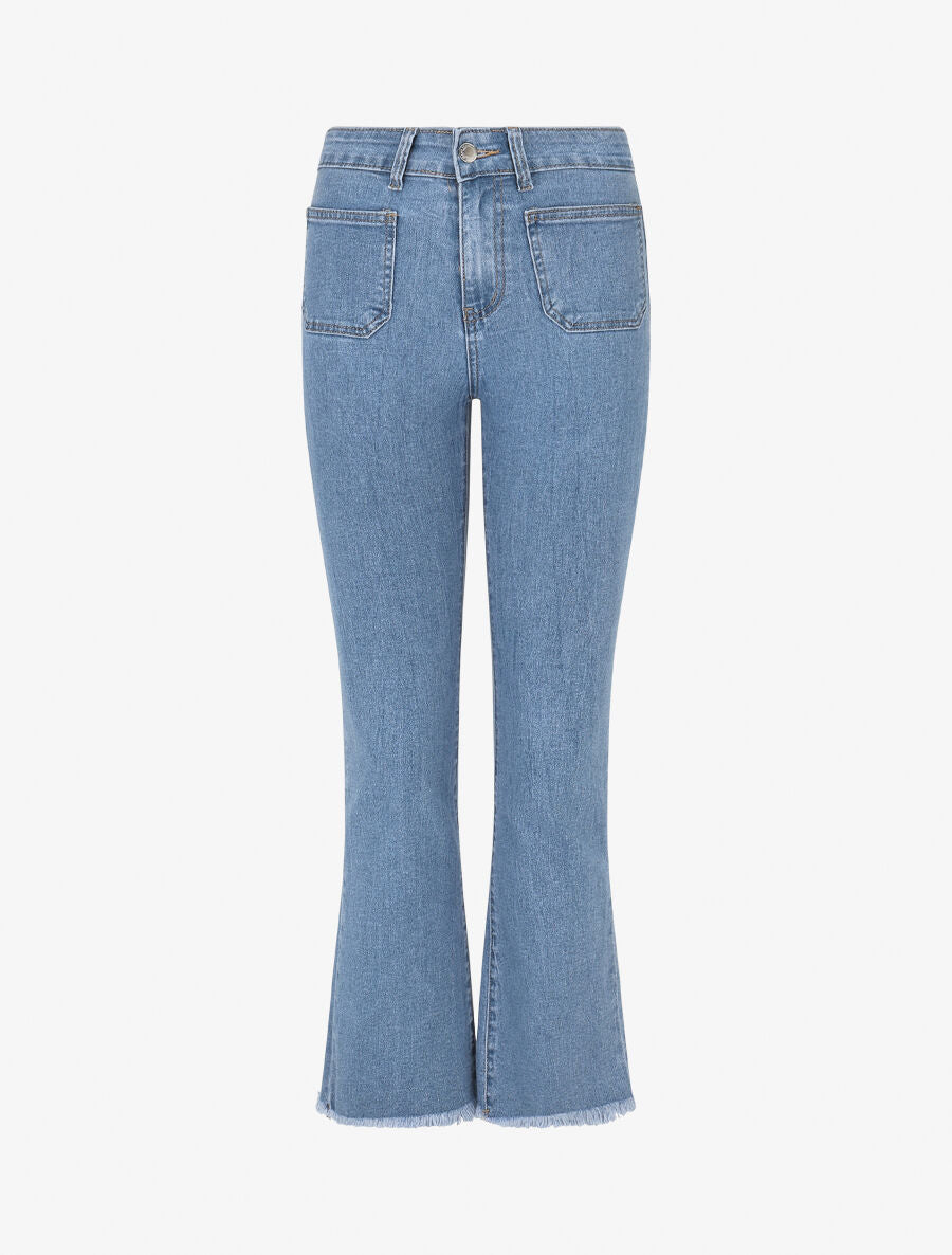 Jean flare taille standard poches plaquées - Bleu - 4