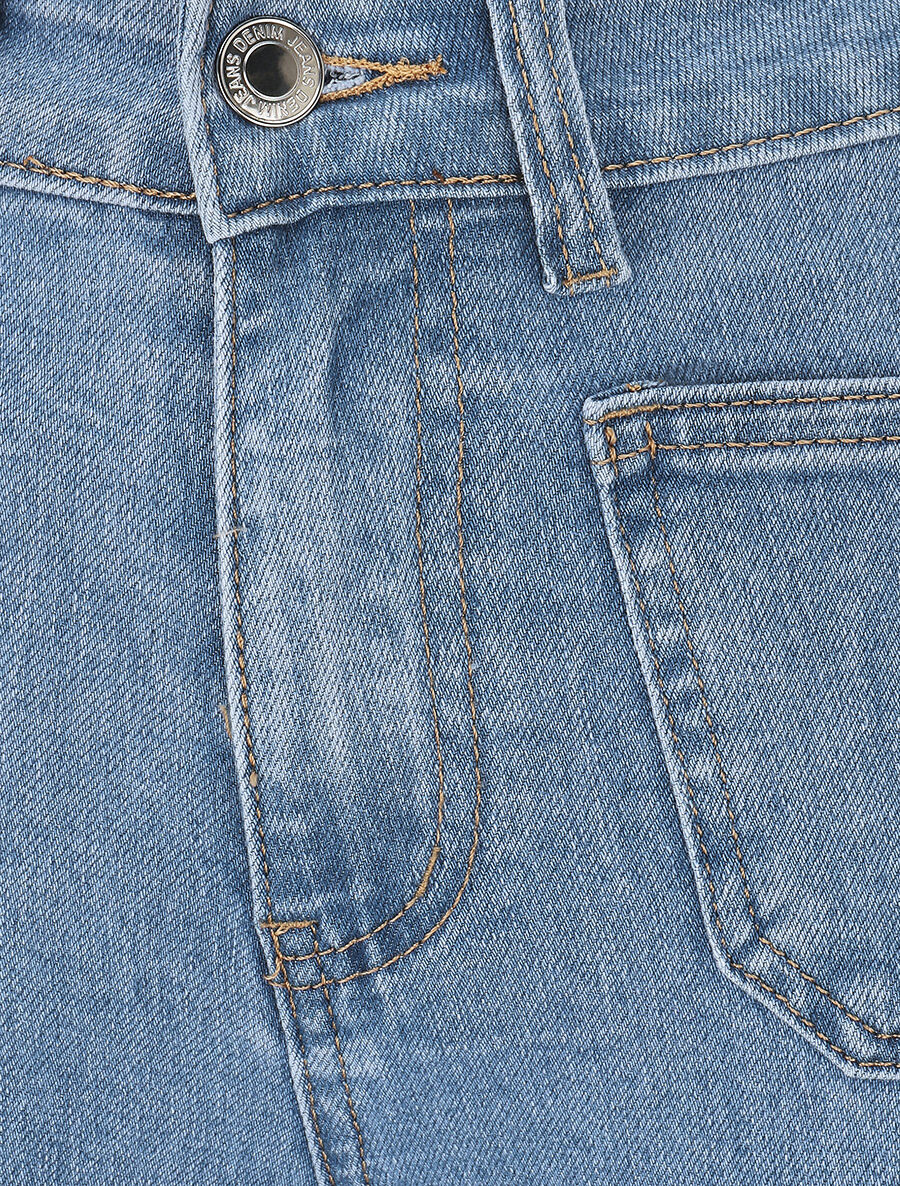 Jean flare taille standard poches plaquées - Bleu - 3