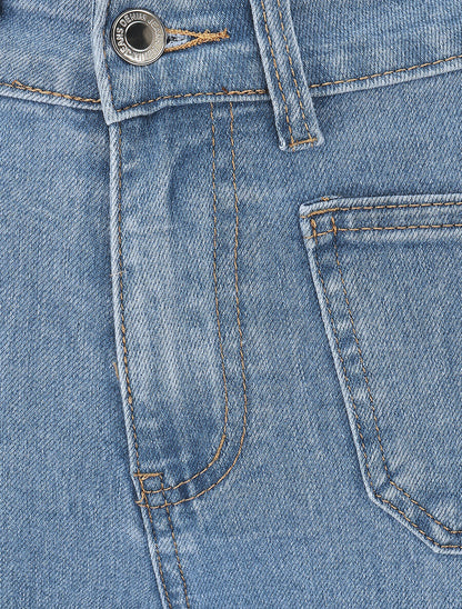 Jean flare taille standard poches plaquées - Bleu - 3