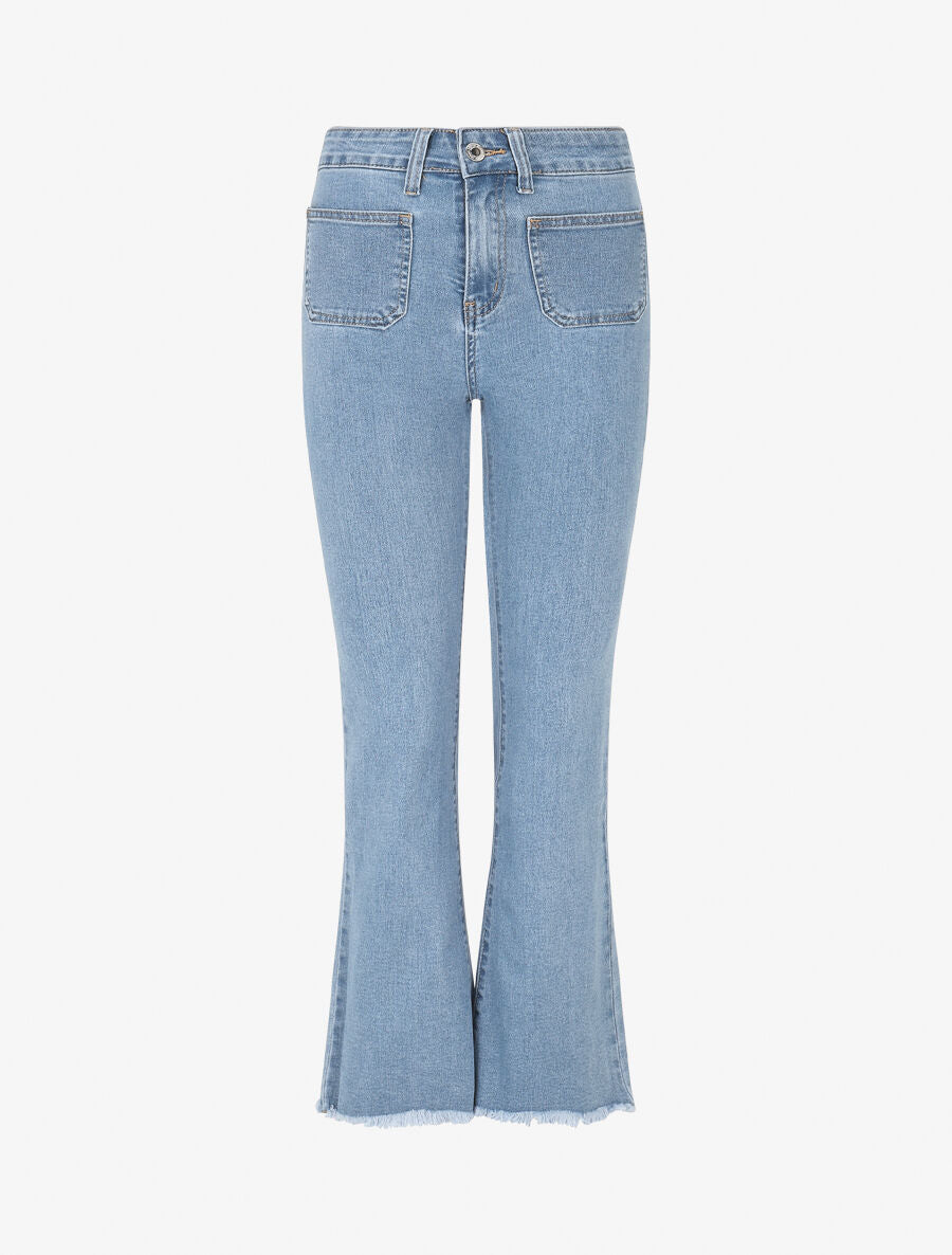 Jean à 4 poches coupe flare - Bleu - 1