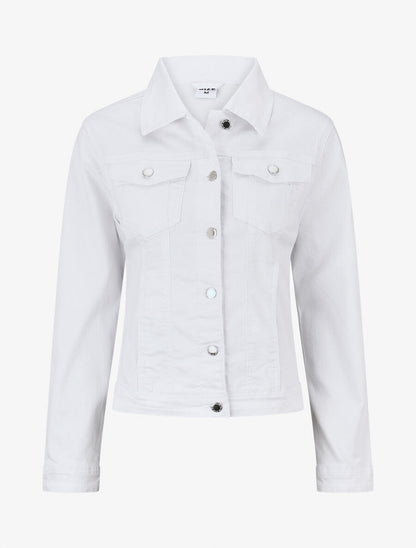 Veste en jean droite - Blanc - 4