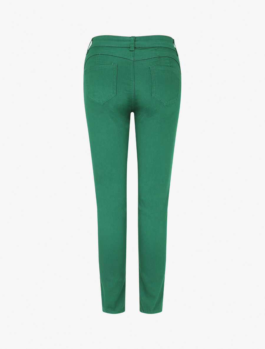 Jean skinny grande taille effet push up - Vert - 2