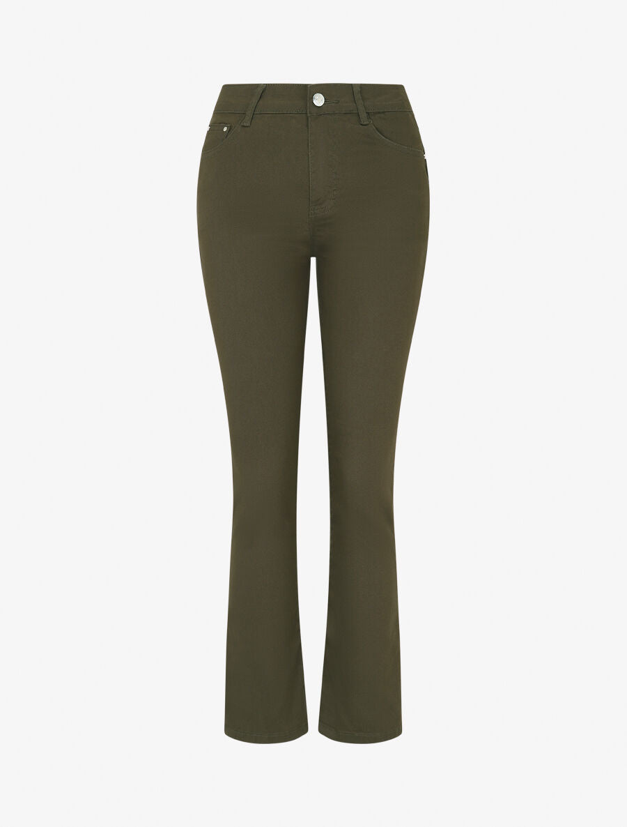 Jean droit grande taille effet push up - Kaki foncé - 4