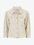 Veste en jean à manches longues stylisées - Beige - 4