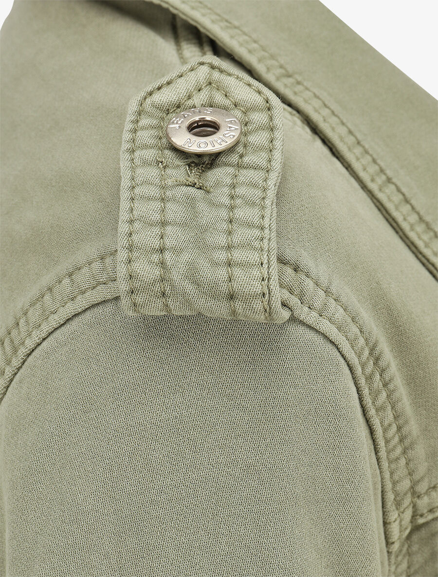 Veste en jean zippée - Kaki - 3