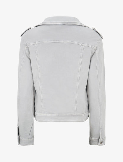 Veste en jean zippée - Gris - 2