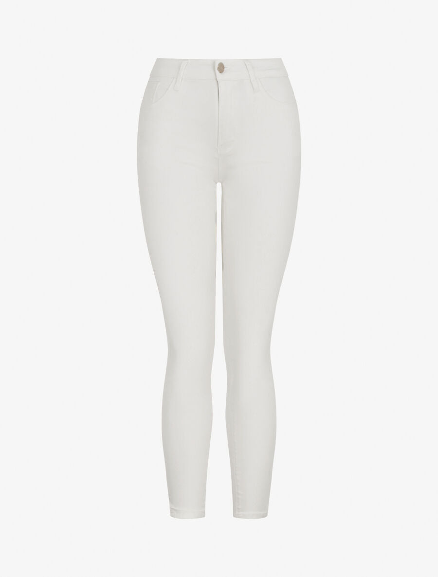 Jean uni standard coupe slim - Crème - 1