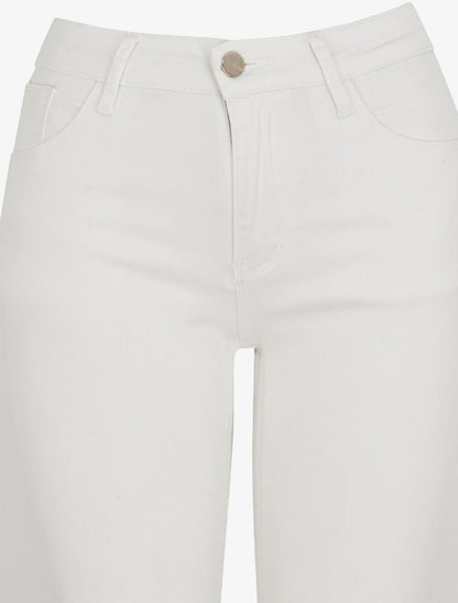 Jean uni standard coupe slim - Crème - 3