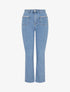 Jean à strass et bords effilochés coupe droite - Bleu - 1