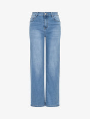 Jean push up délavé coupe droite - Bleu - 1