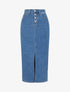 Jupe en jean boutonnée coupe droite - Bleu - 1