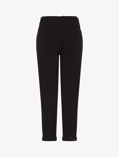 Jean mom taille haute froncée - Noir - 2