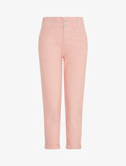 Jean mom taille haute froncée - Rose - 4