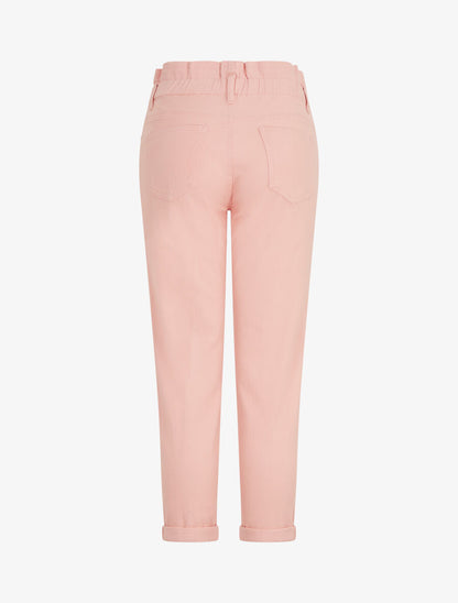 Jean mom taille haute froncée - Rose - 2