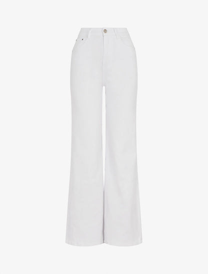 Jean coupe ample taille haute - Blanc - 1