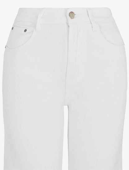 Jean coupe ample taille haute - Blanc - 3