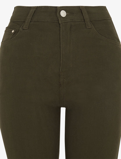 Jean coupe ample taille haute - Kaki - 3