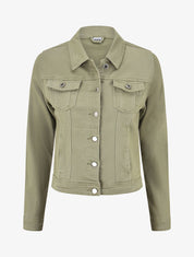 Veste en jean ajustée - Kaki - 1