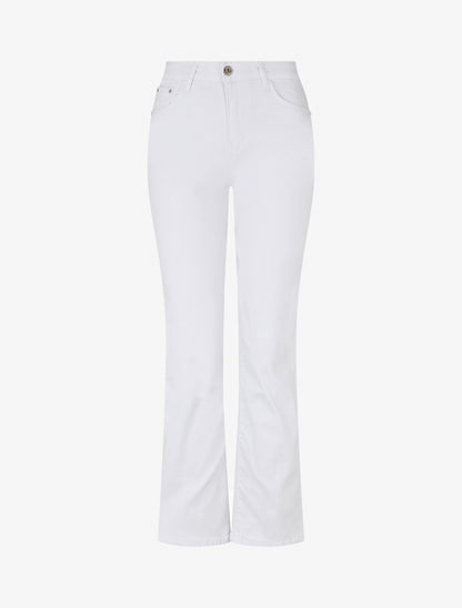 Jean droit basique taille haute - Blanc - 1