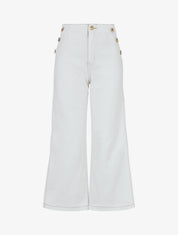 Jean ample taille haute style pont - Blanc - 1