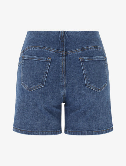 Short en jean basique taille haute - Bleu - 2