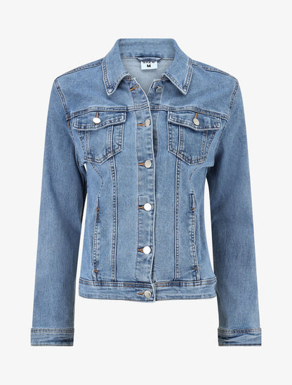 Veste en jean droite - Bleu - 1