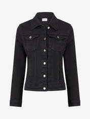 Veste en jean coupe droite - Noir - 1