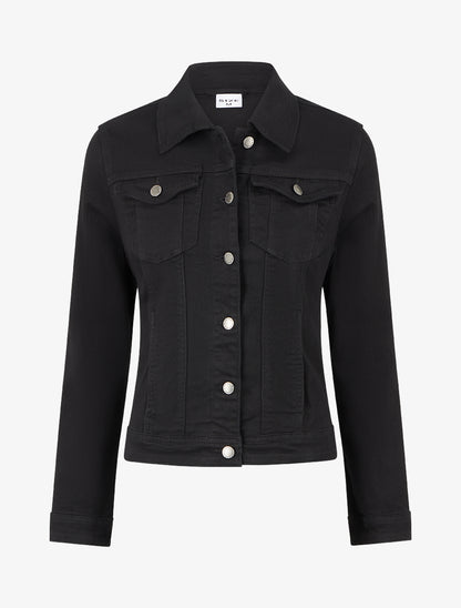 Veste en jean coupe droite - Noir - 1