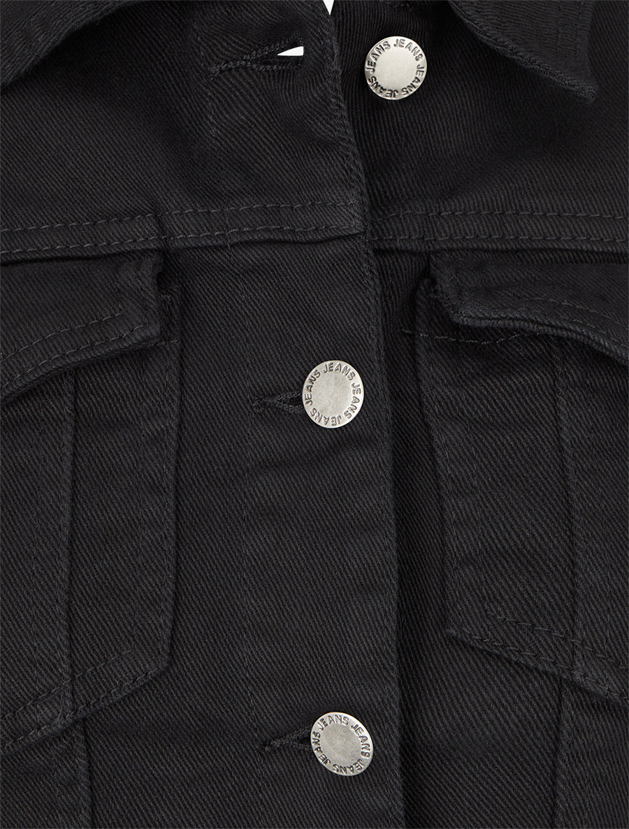 Veste en jean coupe droite - Noir - 3