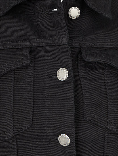 Veste en jean coupe droite - Noir - 3