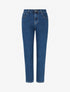 Jean mom à taille standard coupe droite - Bleu - 1