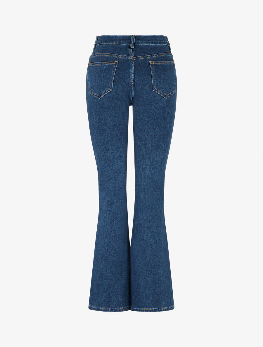 Jean bootcut grande taille à poches plaquées - Bleu brut - 2