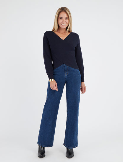 Jean wide leg taille standard - Bleu brut - 8