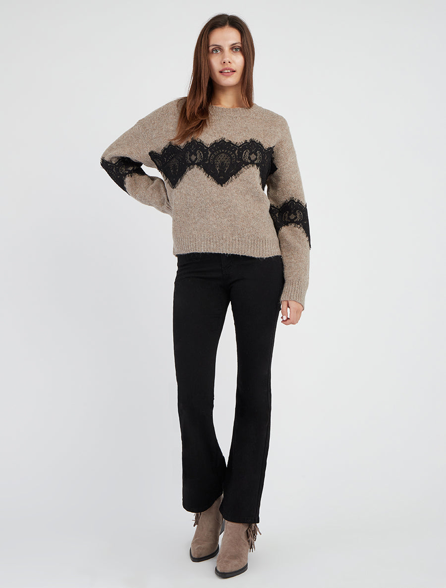 Jean flare taille haute - Noir