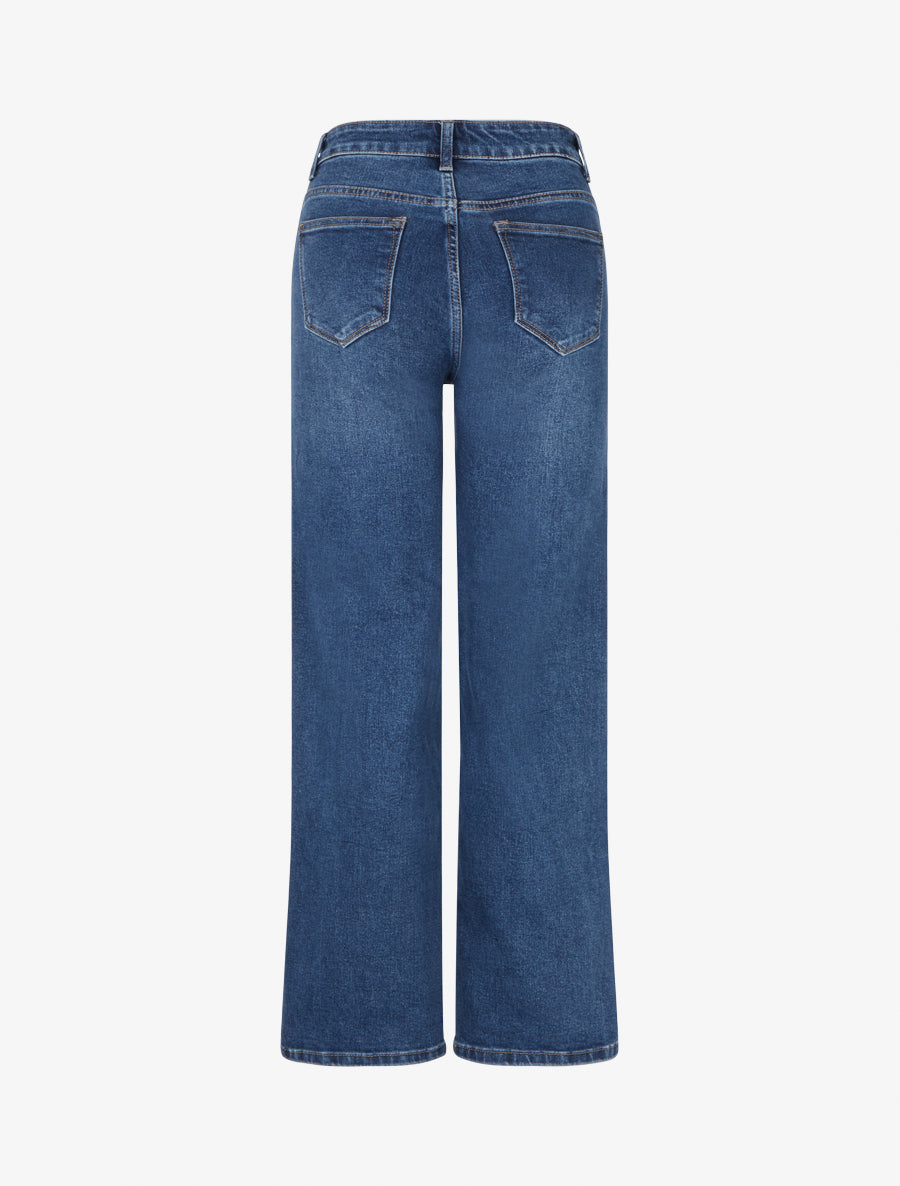 Jean wide leg coupe droite - Bleu - 2