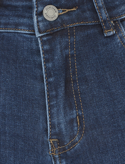 Jean droit à taille haute - Bleu - 3