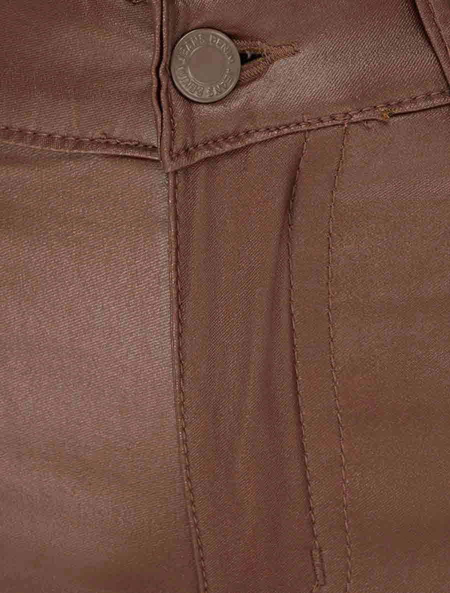 Jean push up enduit - Marron - 3