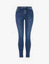 Jean skinny push up délavé - Bleu - 1