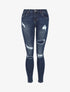 Jean skinny déchiré à taille basse - Bleu - 4