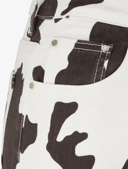 Jean wide leg à imprimé vache - Marron - 3