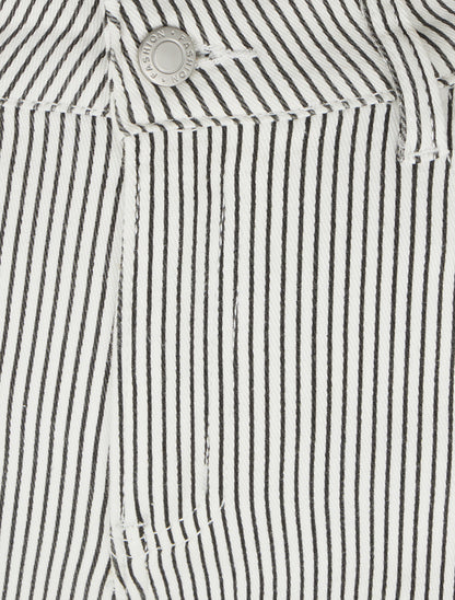 Jean ample à rayures - Blanc - 3