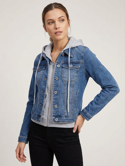 Veste en jean coupe droite - Bleu