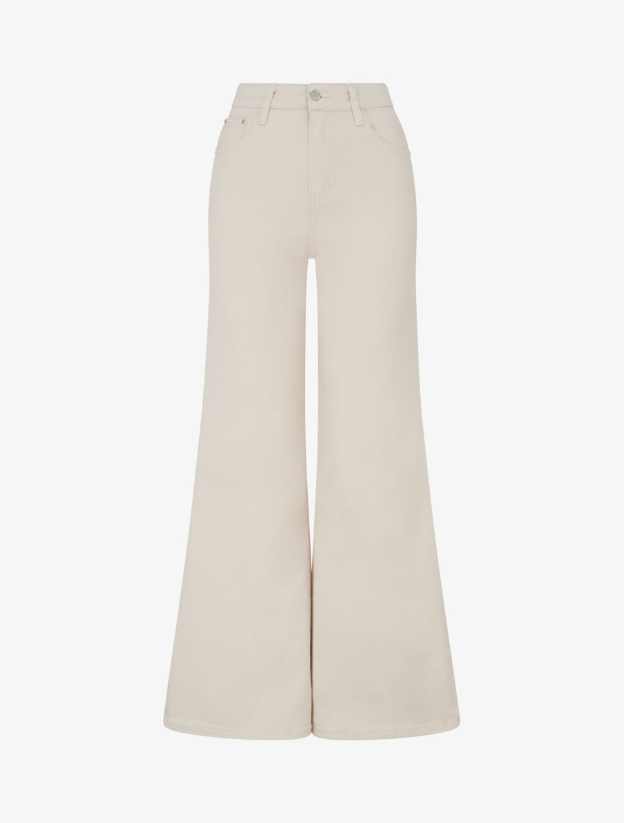 Jean wide leg coupe droite - Beige - 1