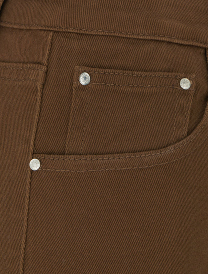 Jean mom uni - Marron - 3