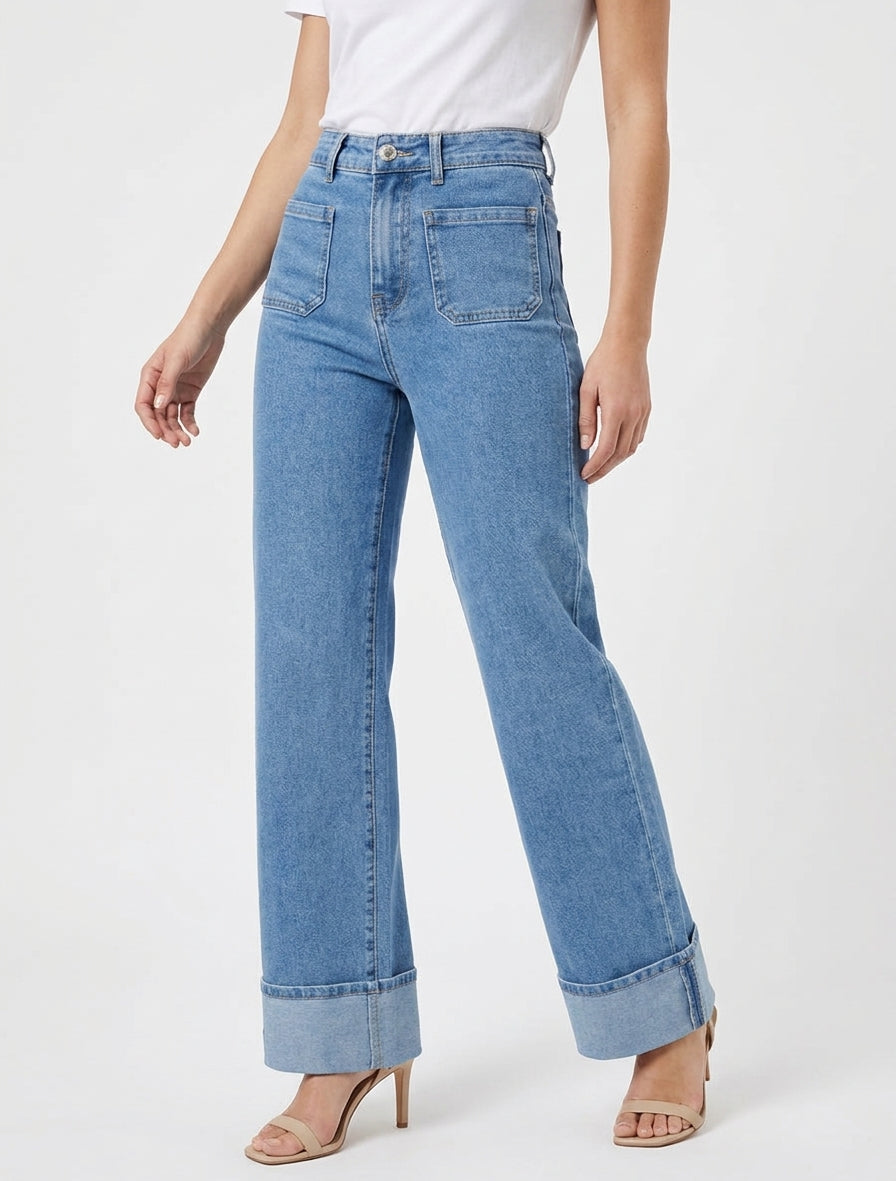 Jean push up à 4 poches - Bleu