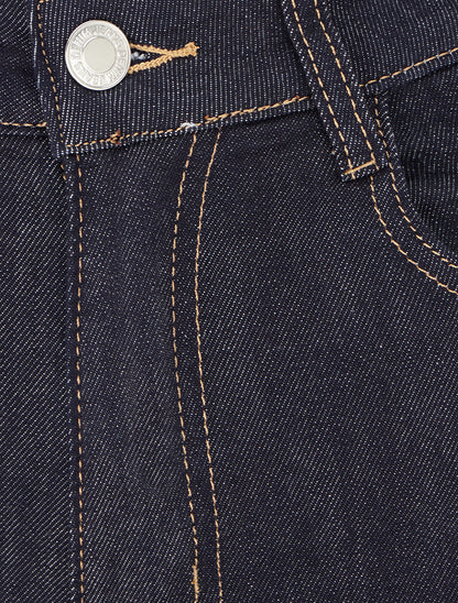 Jean wide leg à revers coupe droite - Bleu brut - 3