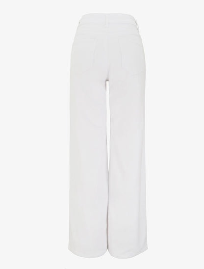 Jean droit uni taille haute - Blanc - 2