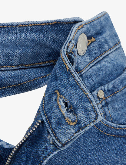 Short à double boutons coupe droite - Bleu - 3